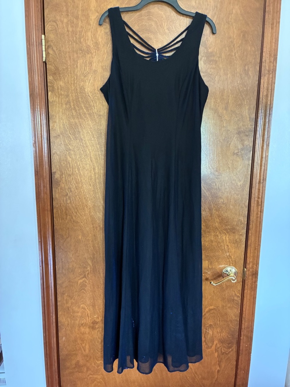 Molly Malloy Women's Midnight Blue Strappy-Back Maxi Dress Size 18